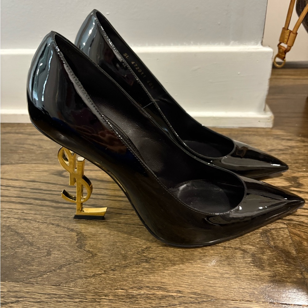 Saint Laurent Vernice Chiffon Heels - Black